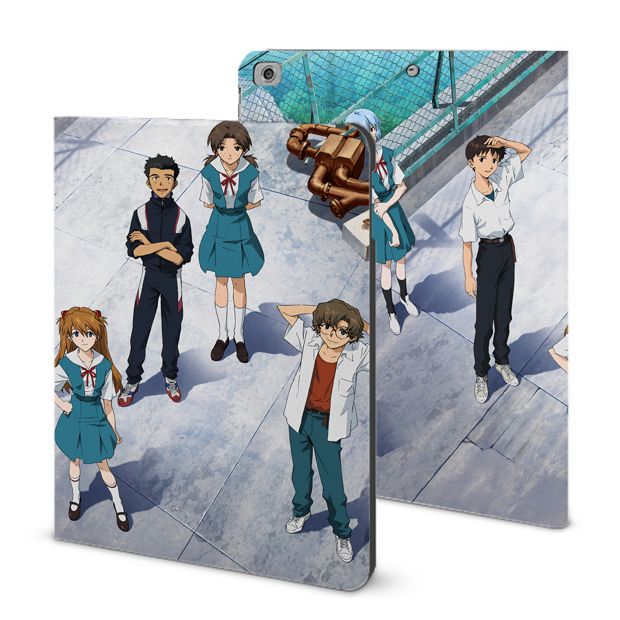 （画像用） EVA 新世紀エヴァンゲリオン IPad ケース ブック型 PUレザー TPU 耐衝撃 軽量 薄型 ペン収納なし 全面保護 IPad 各モデル対応